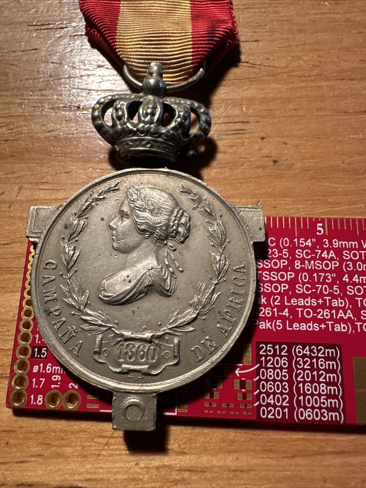 Scarce Spanish Medal Of Africa 1860 , Silver Multi Piece Construction