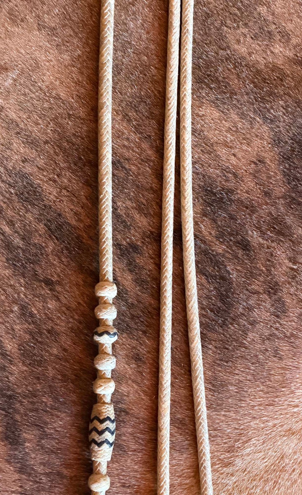 COWBOY Vaquero New RAWHIDE ROMAL REINS w/Black Accents By Steve Guitron