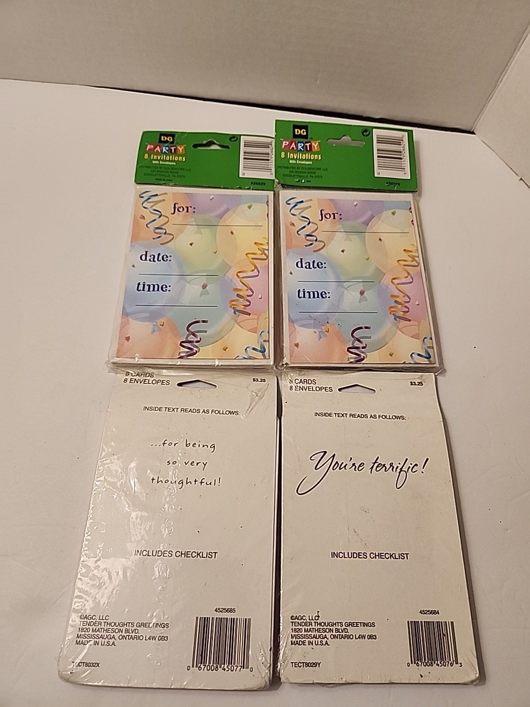 16 Birthday Invitations And 16 Thank You Notes - With Envelopes