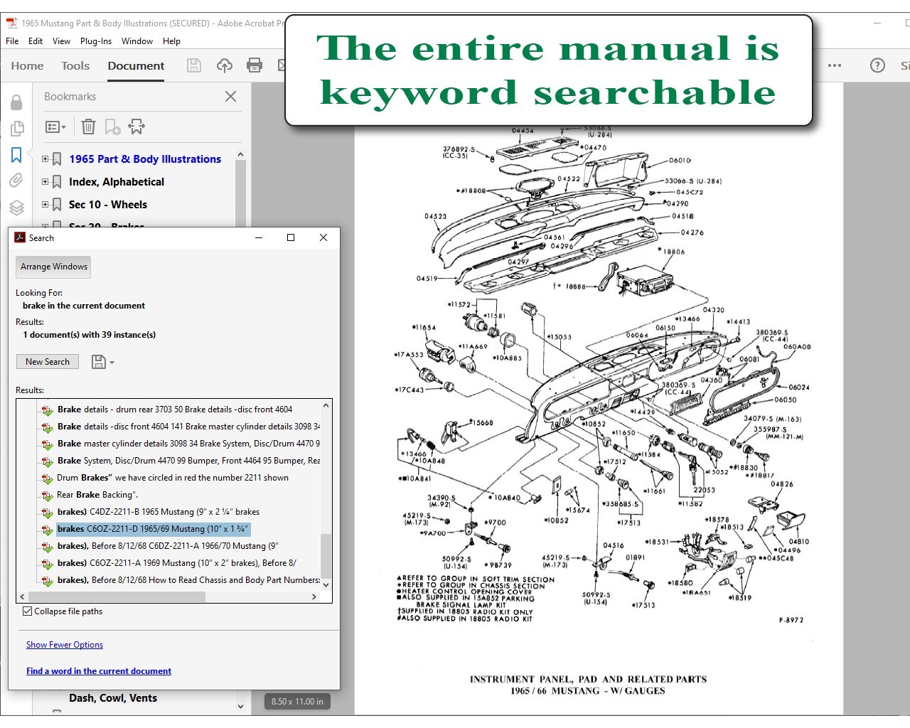 1965 Ford Mustang Part and Body Illustrations (eBook Download)