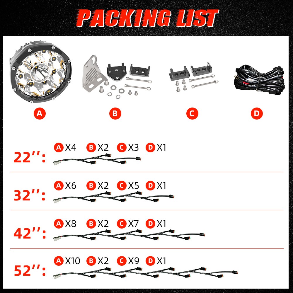 Roof Mount LED Light Bar Kit 8 Lights 42" Linkable 8x Fits Can Am Maverick X3