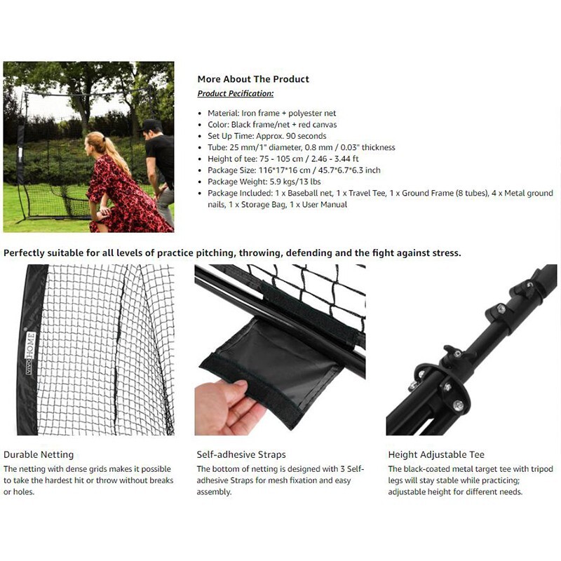 7x7 Baseball Practice Net Pitching Batting Hitting Strike Zone Softball Thrower