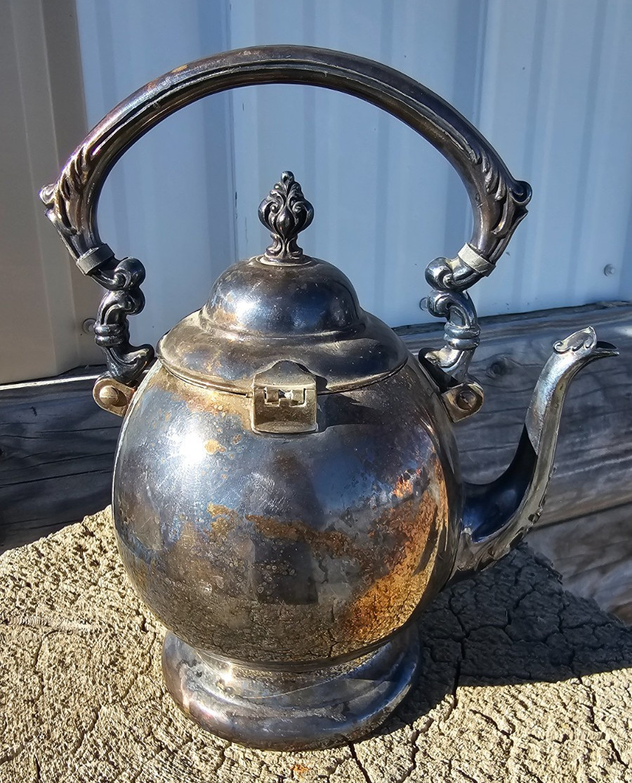 Vintage 1979 Silver Plate Trophy Teapot Kentucky State Fair Equitation