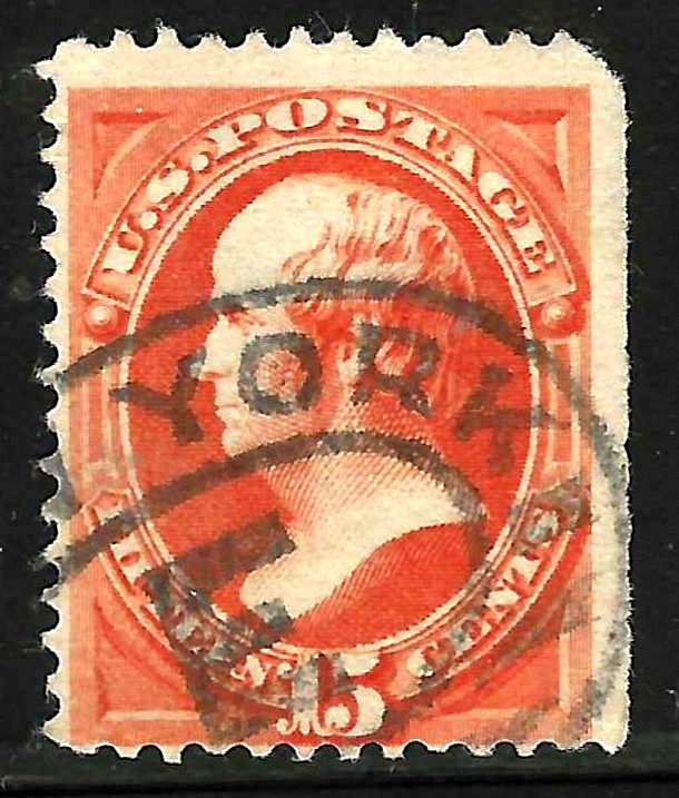 Sc #152 or 189 NY Cancel  15 Cent Hamilton Banknote US 87A45