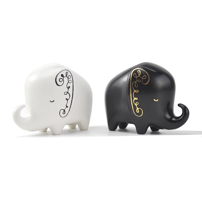 New Kate Spade Woodland Park Elephant Salt & Pepper Shaker Set White/Black Boxed