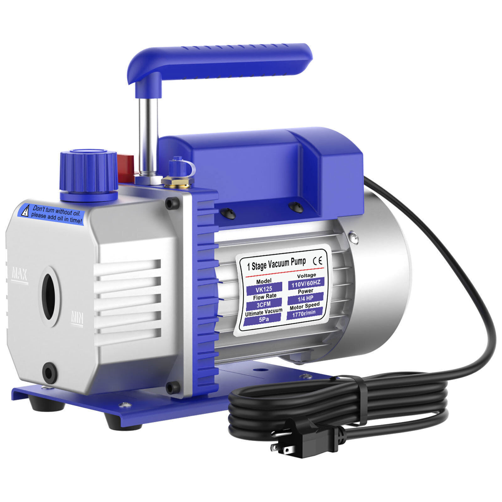 3 CFM Air Vacuum Pump HVAC Manifold Gauge Set AC A/C Refrigeration Kit SHIP NOW