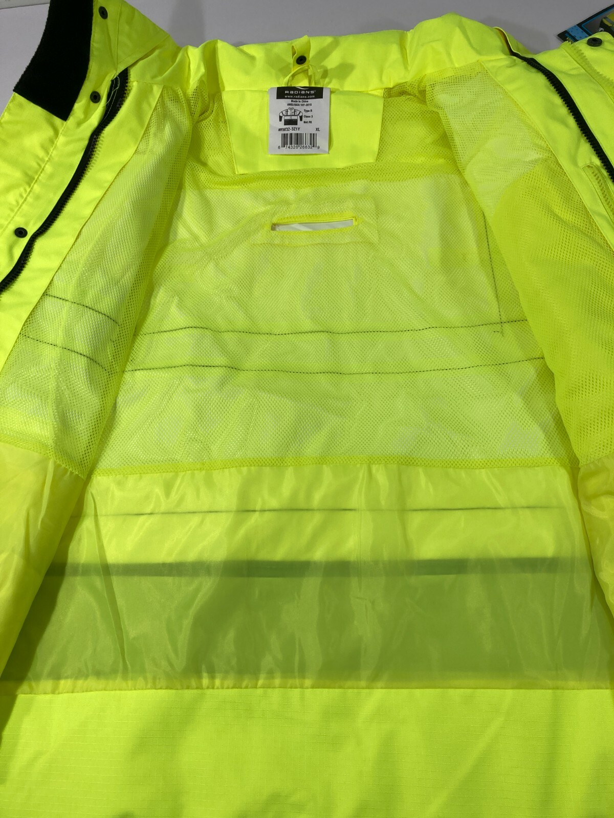 RADIANS RW32-3Z1Y RADWEAR CLASS 3 HEAVY DUTY RIP STOP HI VIS RAIN JACKET COAT MD