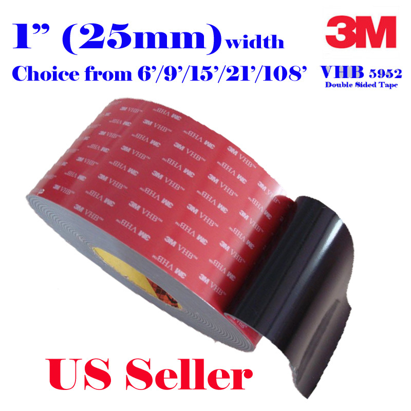 3M 1" x 6/9/15/21 VHB Double Sided Foam Adhesive Tape 5952 Automotive Mounting
