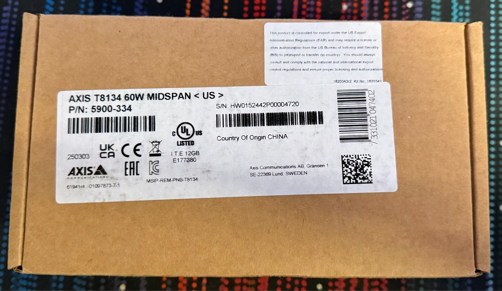 Axis Communications T8134 60W Midspan - P/N 5900-334