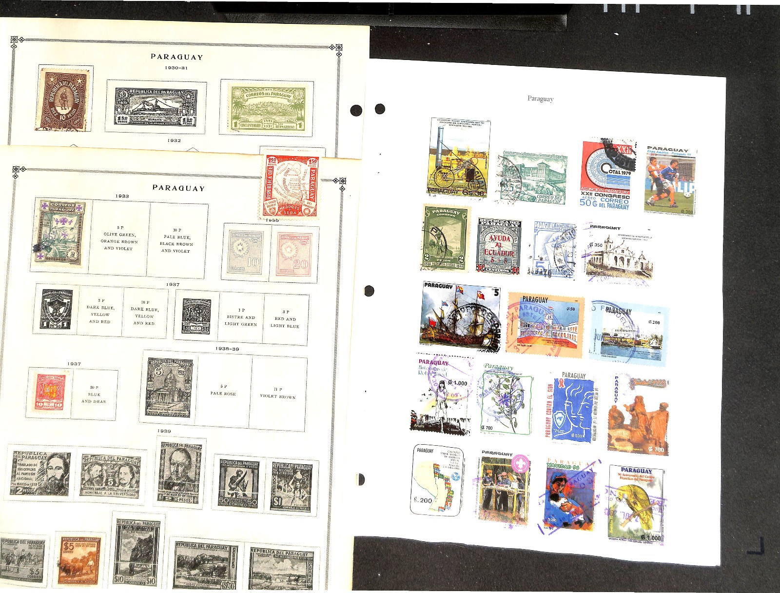 Paraguay Stamp Collection on 35 Scott International Pages, 1879-1959 (BF)