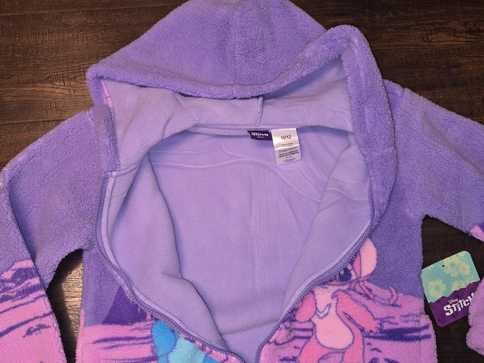 Disney Girls Sherpa Hooded Jacket Stitch & Angel Size 6 6x 10 12 New NWT