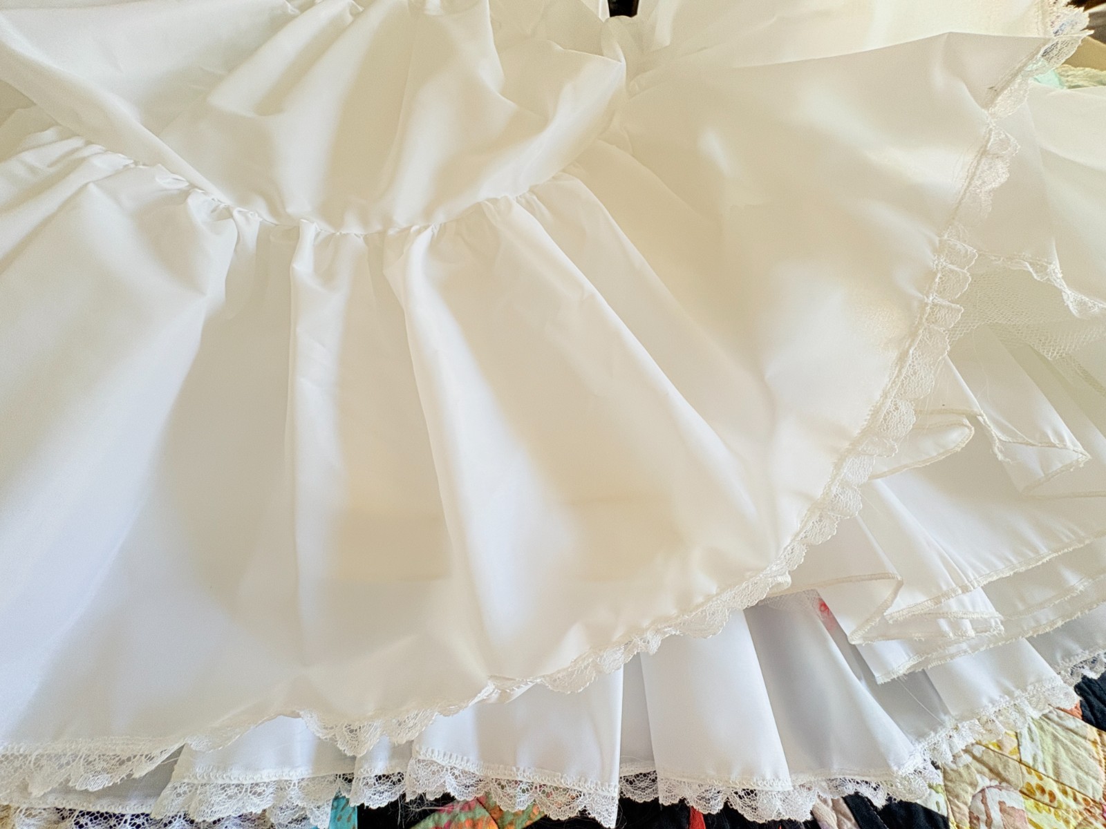 MERRY MODEL ~ Wedding Dress Petticoat Slip White Full ~ Large, 34" waist