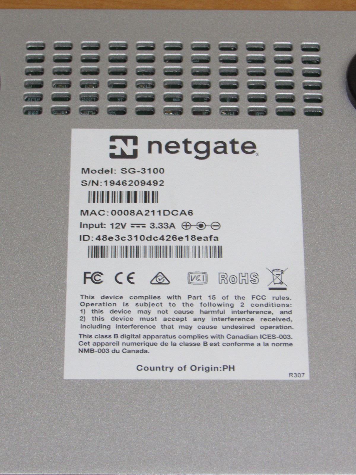 Netgate 3100 / SG-3100 pfSense Security Gateway Firewall Router - Tested Working