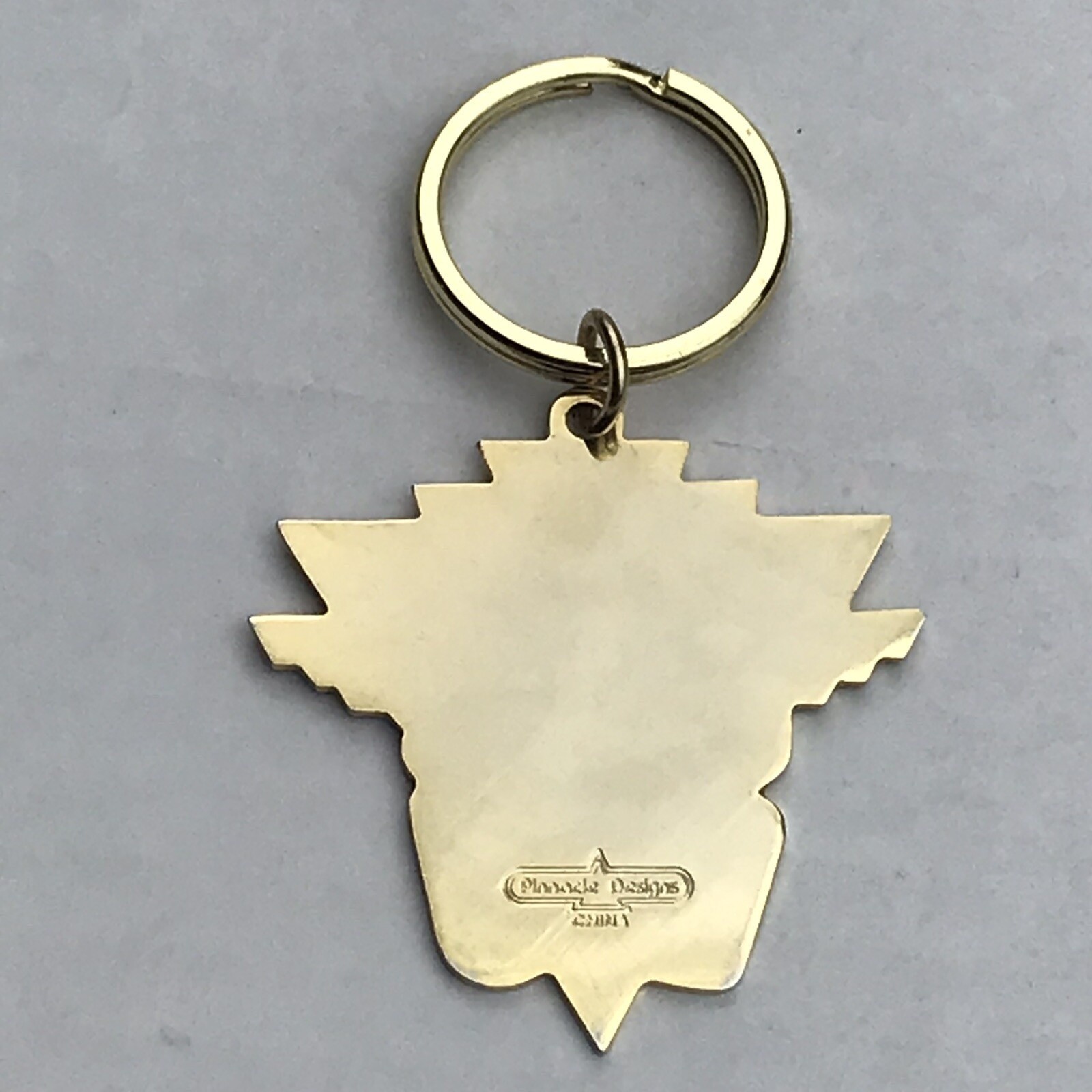 Universal Studios Gold Tone Keychain Key Fob Ring Souvenir Globe Logo Hollywood