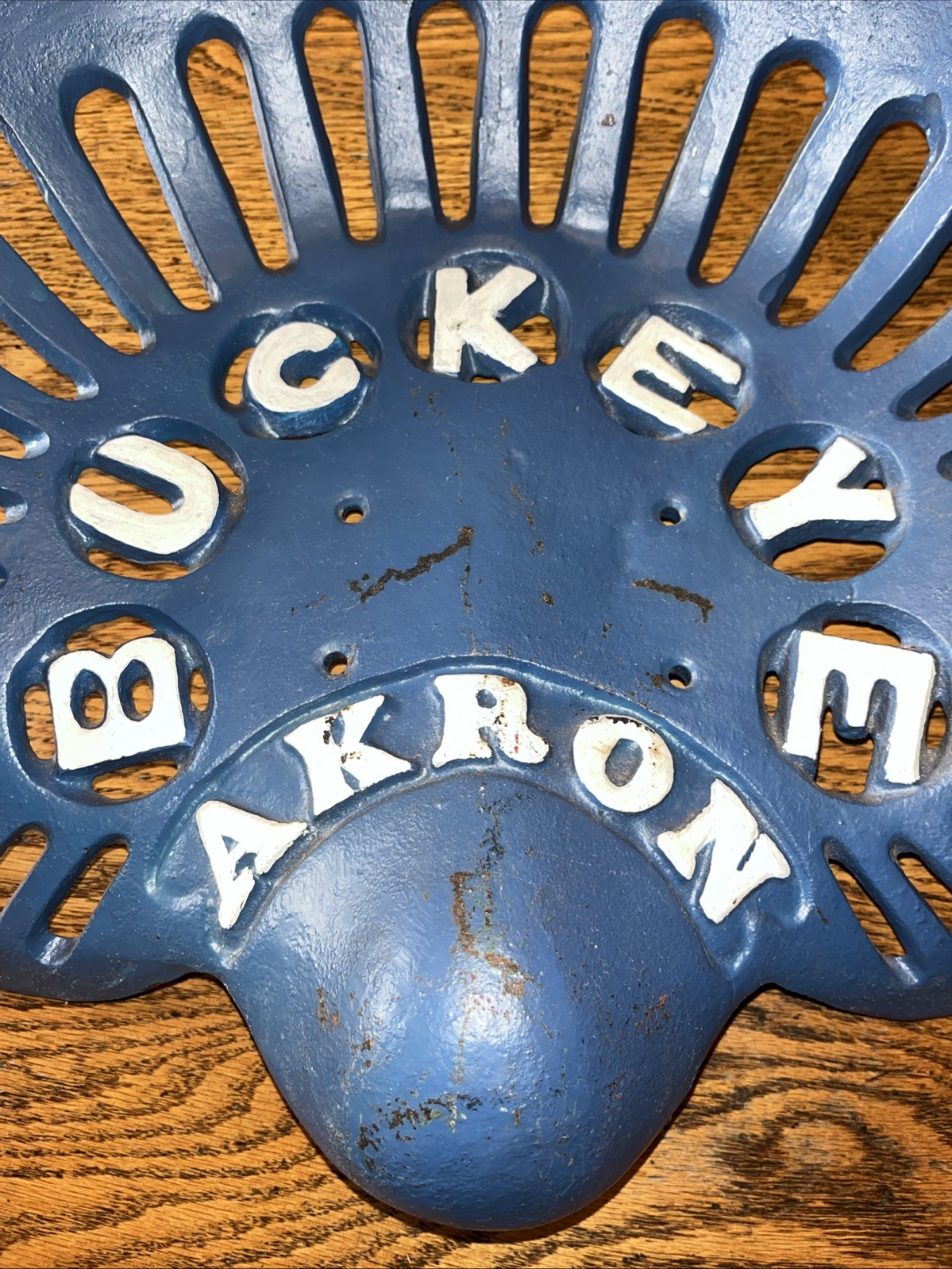 Buckeye Akron vintage cast iron tractor implement seat collectible