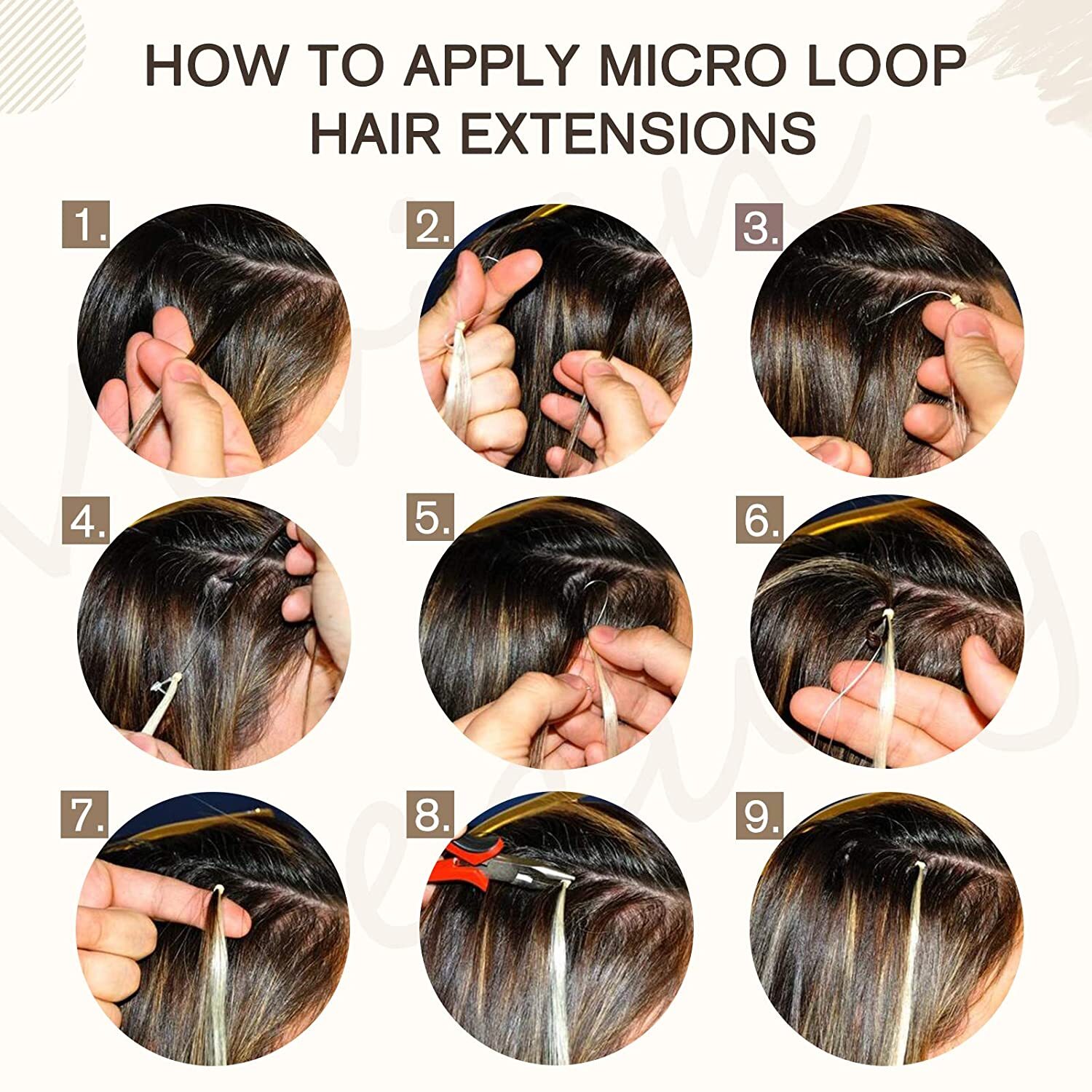 Micro Ring Link Human Hair Extensions Micro Beads Loop Tip Real Remy Thick Hair