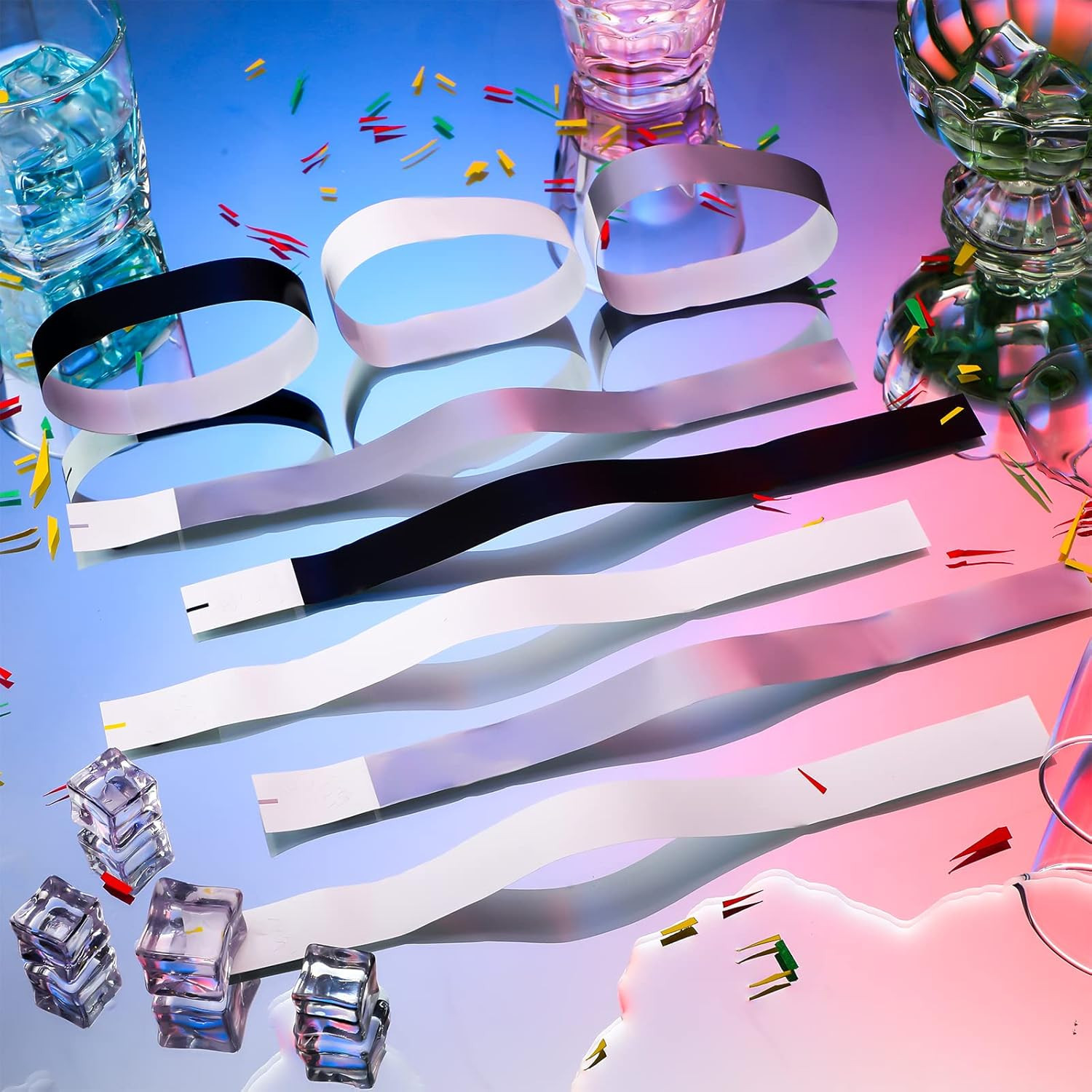 Paper Wristbands Neon Wrist Bands Waterproof Handbands for Events Lightweight Co