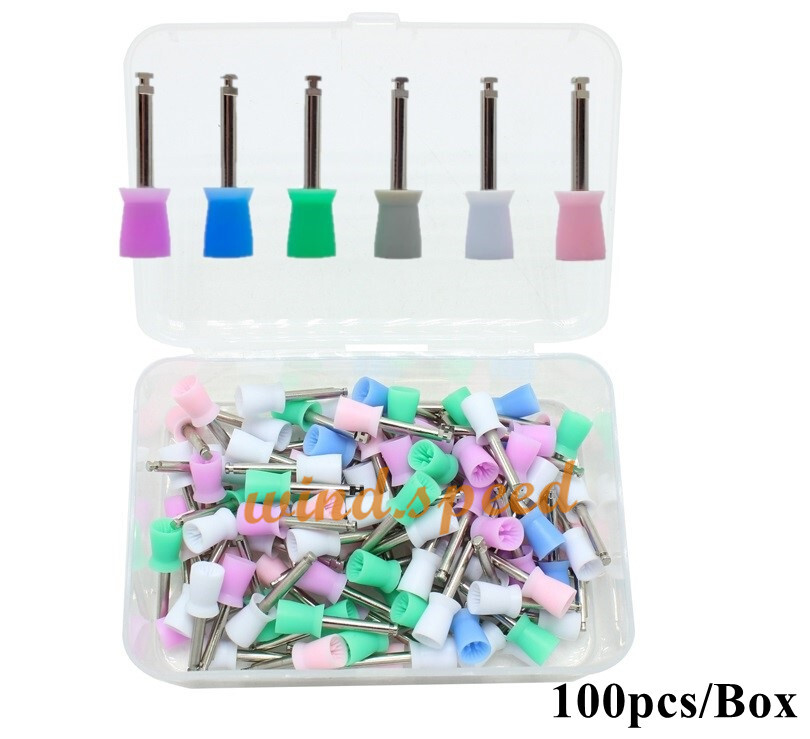 Dental Rubber Prophy Cups Teeth Polish Polishing Cup Latch Type Brushes Colorful