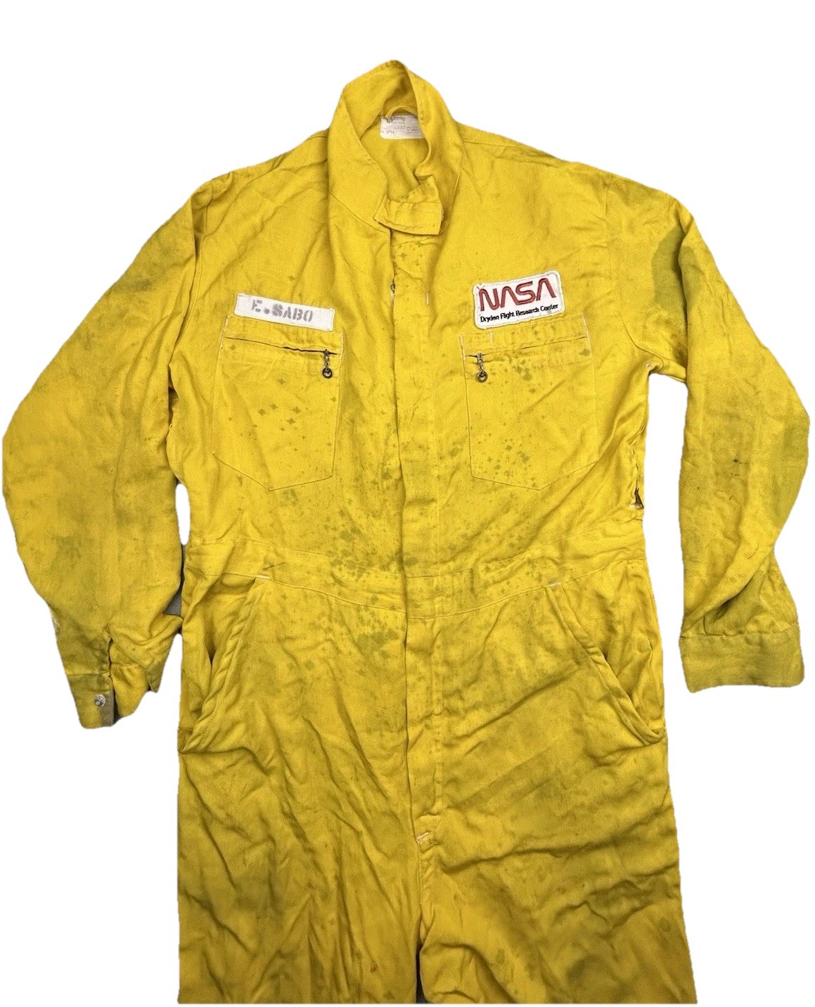Vtg NASA Jumpsuit Dryden Flight Research Center Flight suit R-46 WORN THRASHED