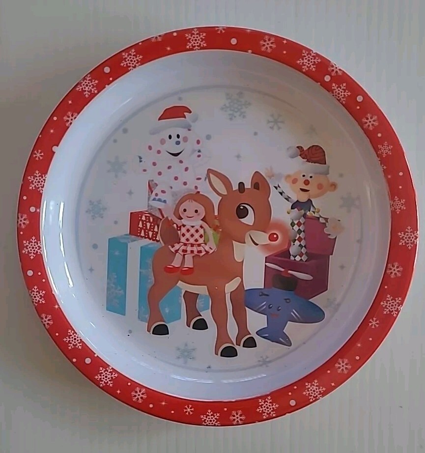 Rudolph The Red Nosed Reindeer Bowl & Plate Melamine Kids Dish Set
