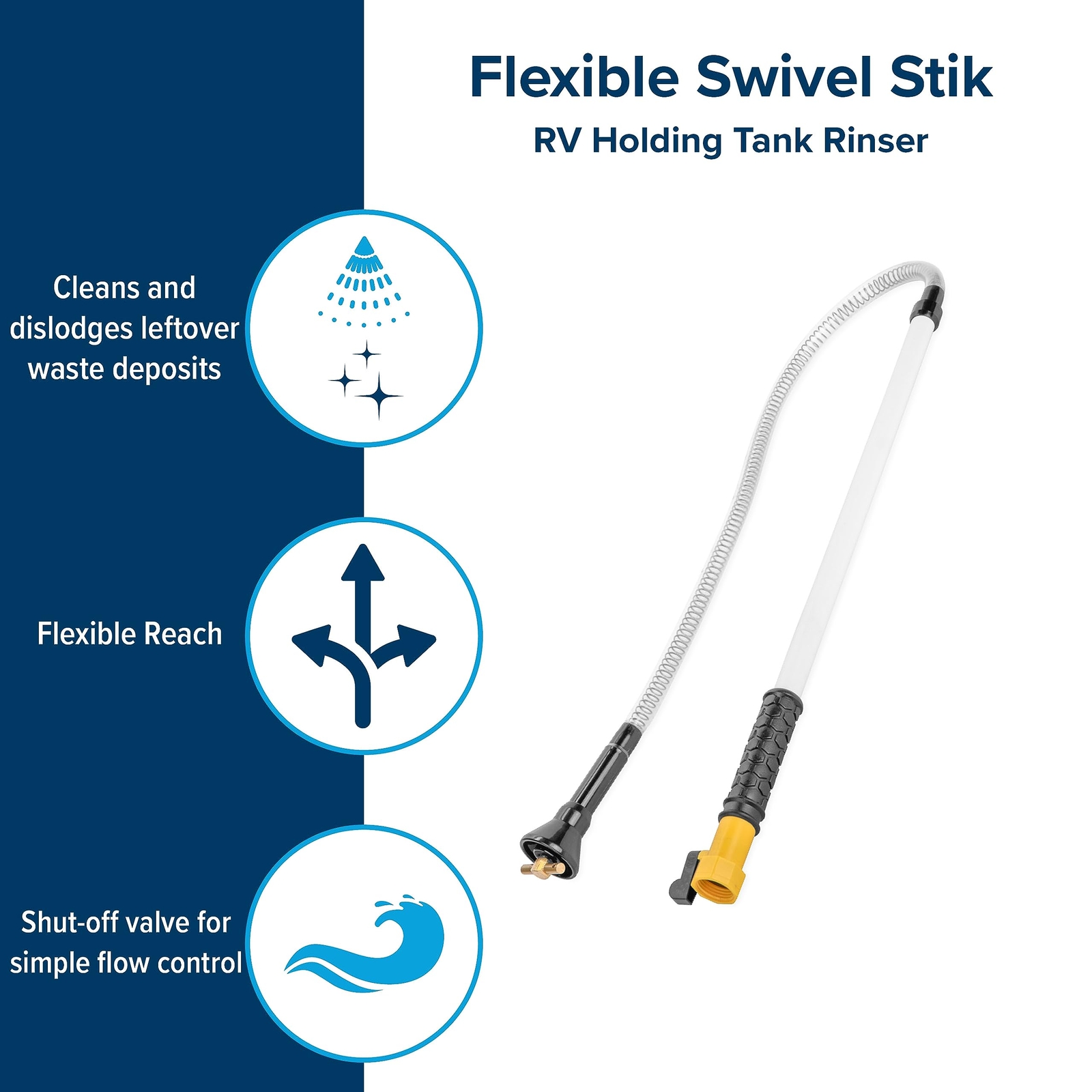 Camper/RV Holding Tank Swivel Stik Rinser - Features Powerful Rotary Cleaning...