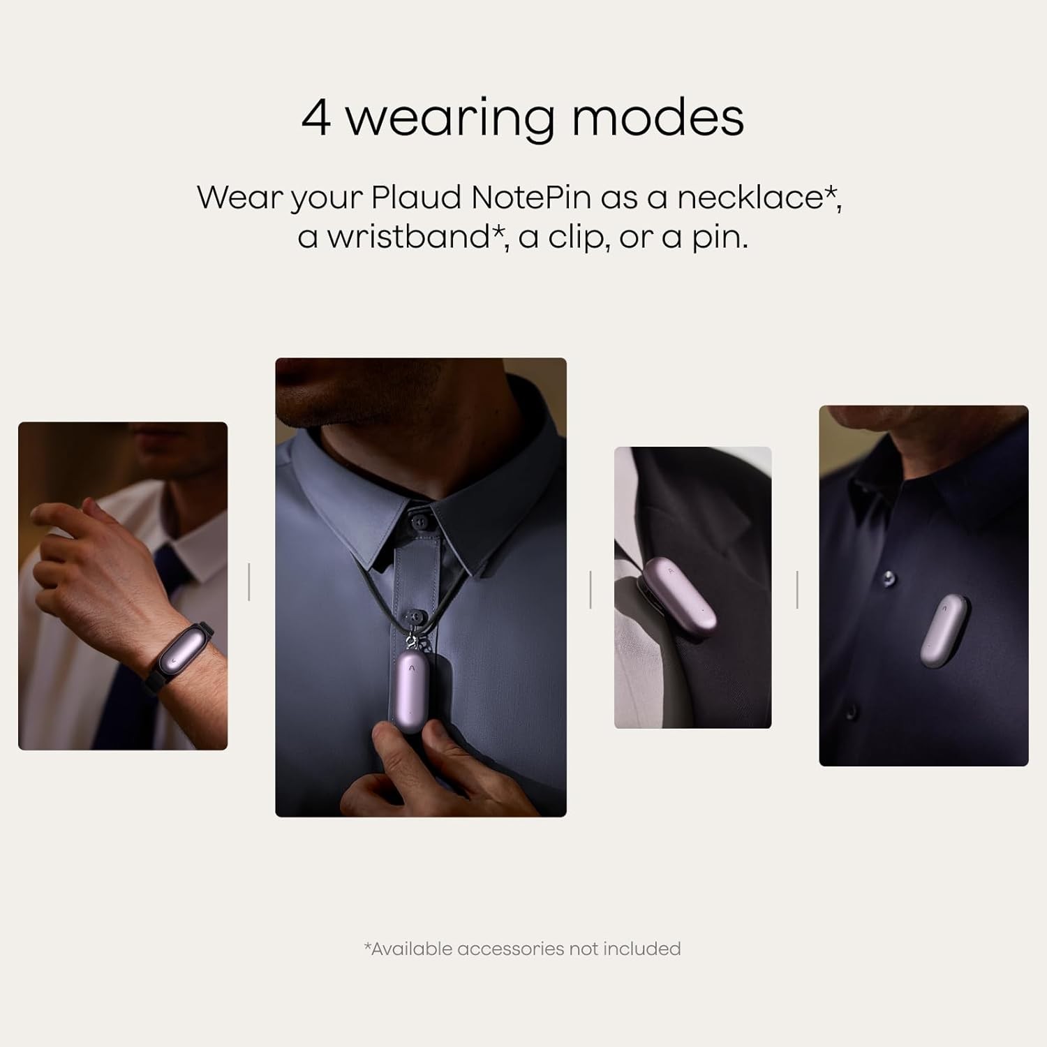 Plaud NotePin S AI Voice Recorder 64GB 112 Languages Wearable Purple