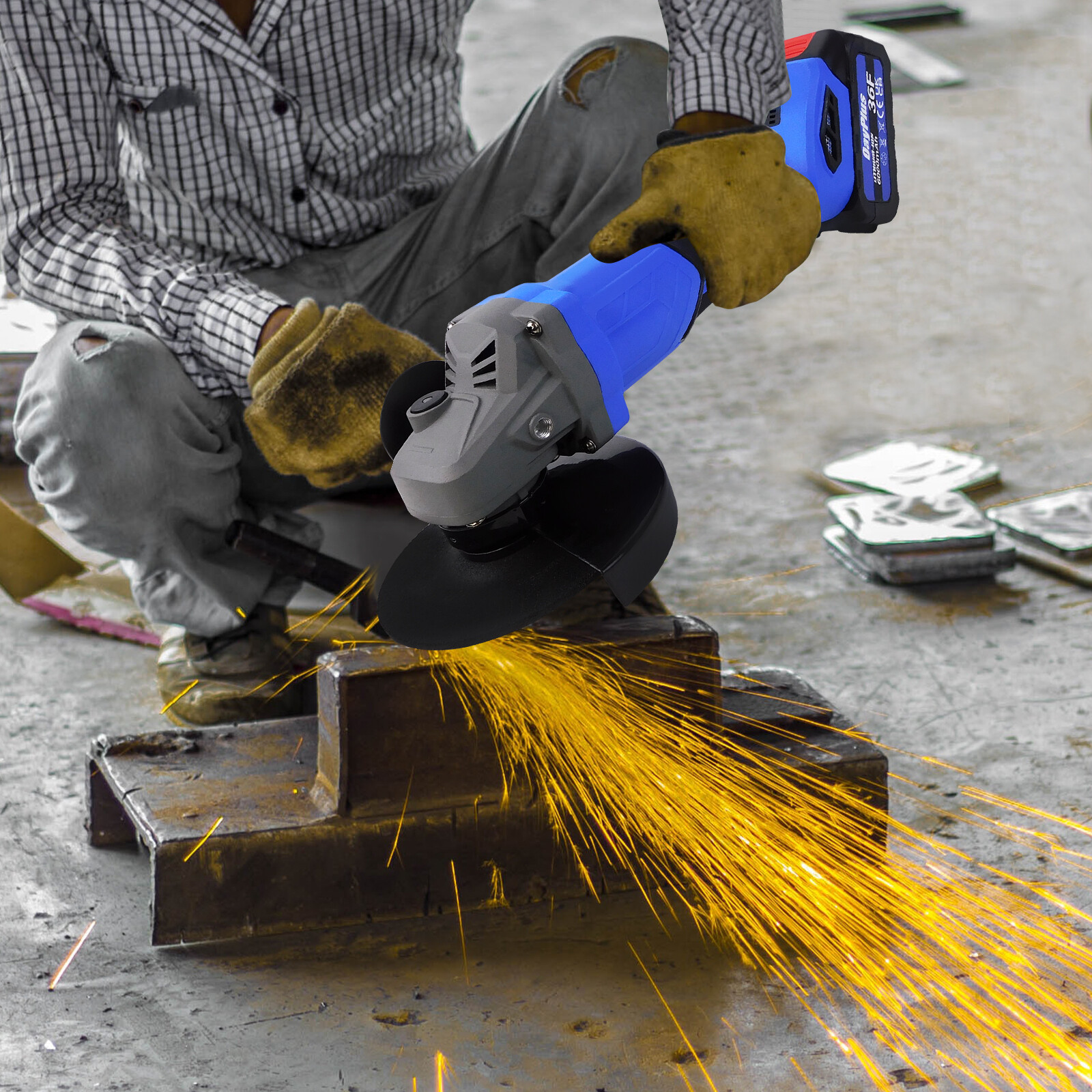 Electric Angle Grinder 10000RPM Motor 115mm Brushless Fit For Makita 18V Battery