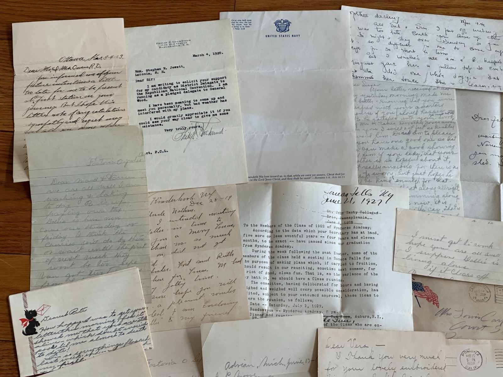 60 Pc. Mixed Correspondence Letter Lot 1885-1940s Vintage & Antique Old US Mail