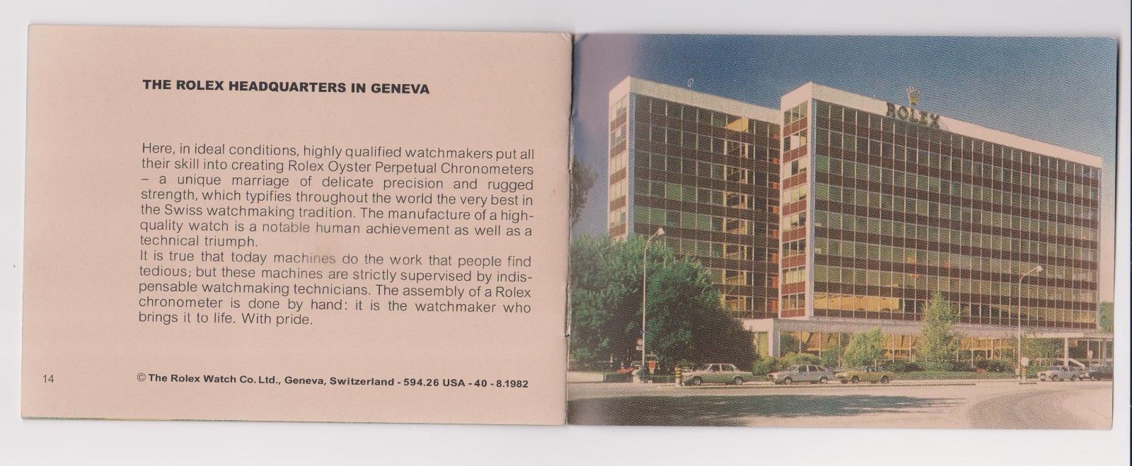 Rolex Submariner manual booklet english No 594.26 USA-40-8.1982 rare item