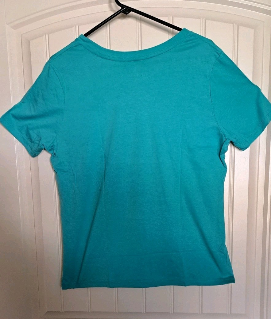 THE CHOSEN Against The Current V Neck T-Shirt Large In Teal NEW!