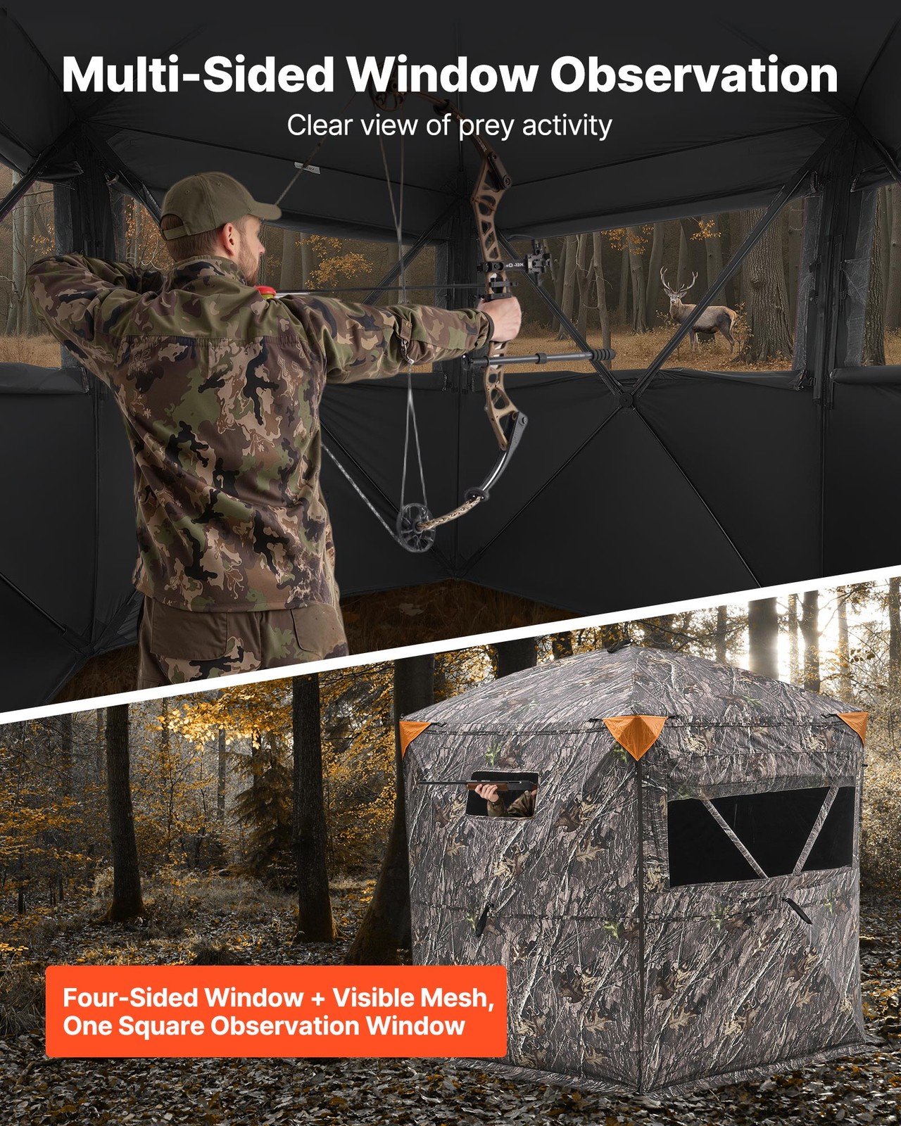 VEVOR 6-7 Person Portable Hunting Blind Ground Deer Duck Blind with Carrying Bag