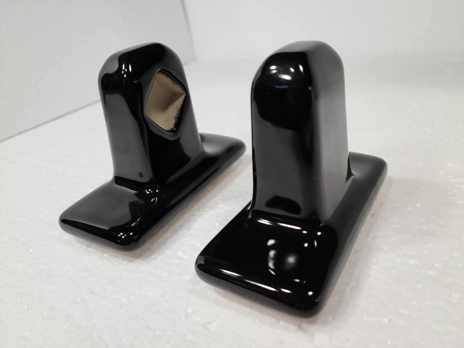 Black Ceramic Towel Bar Rod Rack Post Holder Brackets Tile In Mid Century Modern