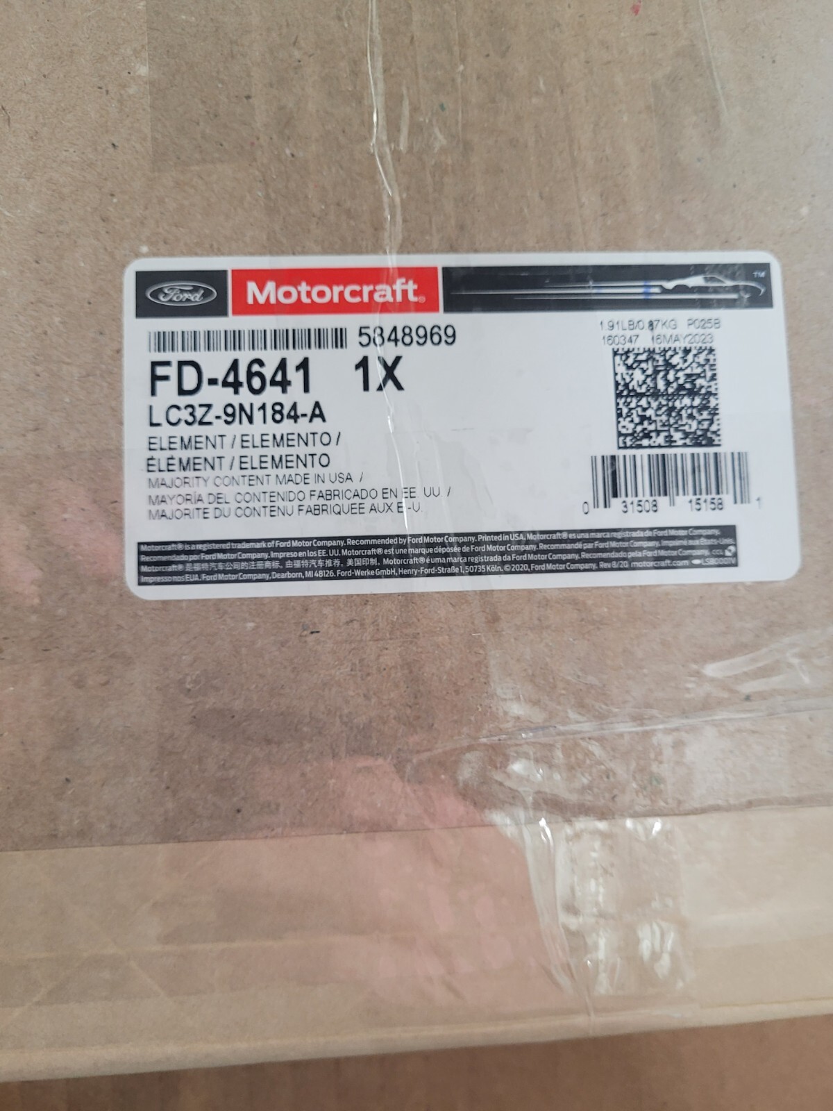 New FD4625AA Motorcraft Ford F250 F350 6.7 Diesel Fuel Filter OE FD4625 FD4641