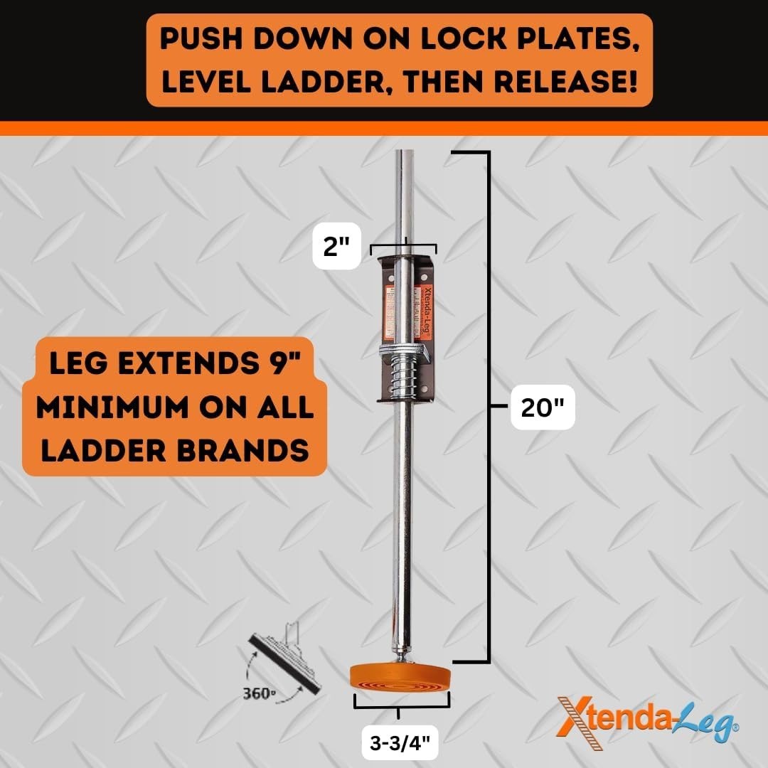 Adjustable Ladder Leveler with Anti-Slip Rubber Feet for Safety and Stability