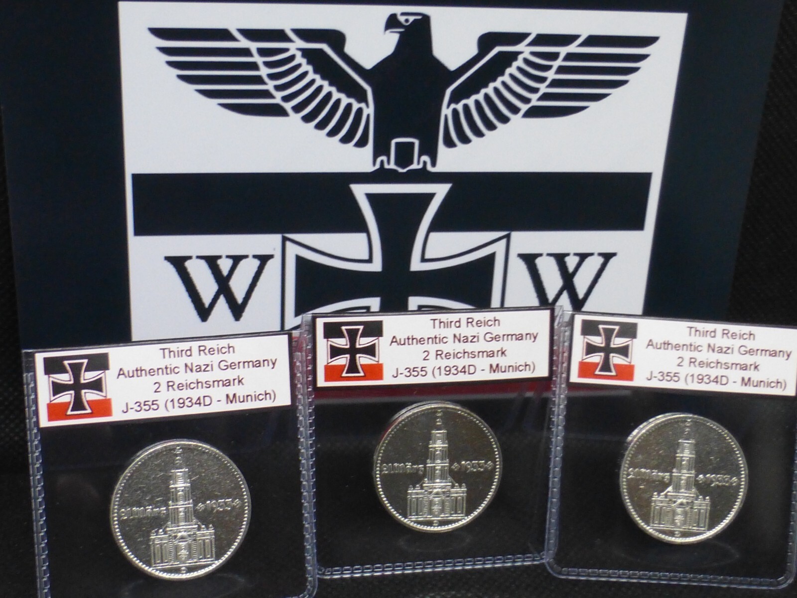 Nazi Silver Coin 1934D 2 Reichsmark Potsdam Church Beautiful Third Reich Germany