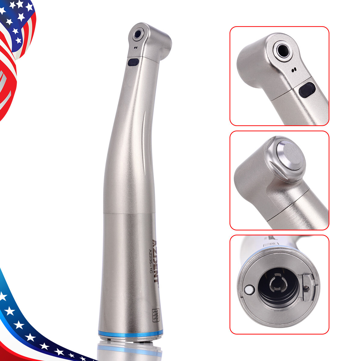 Dental 1:5 Increasing Contra Angle Optic LED Handpiece Fit for Electric Motor