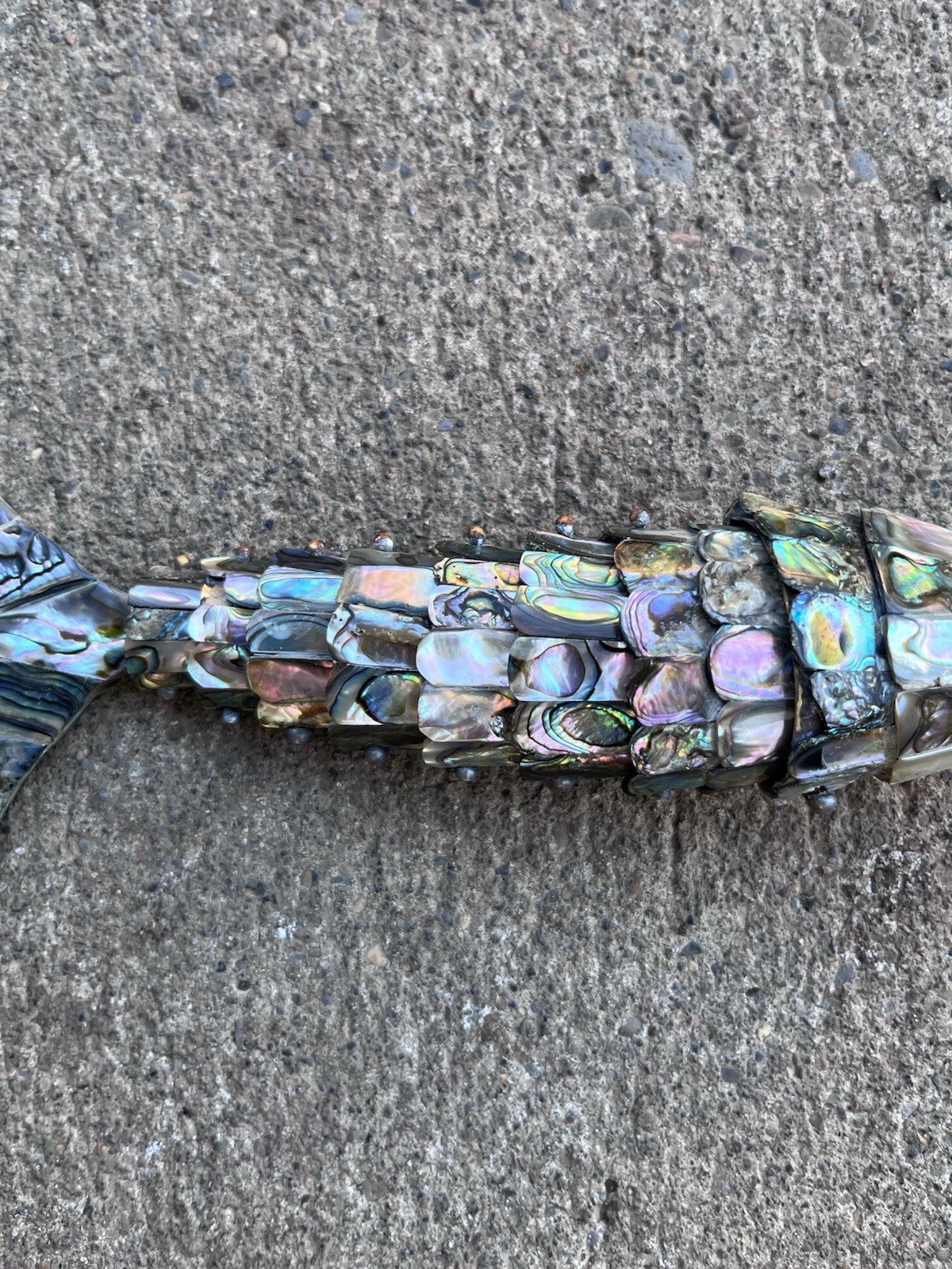 Vintage Articulated Abalone Shell Fish Bottle Opener Mexican