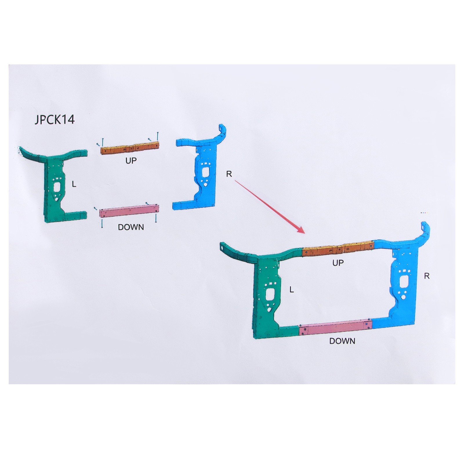 Radiator Support Assembly For 2014 2015 2016 2017 2018 Jeep Cherokee 68227489AA