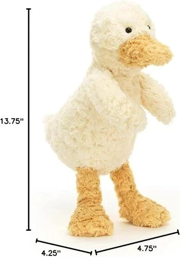 Jellycat Tumblie Duck Stuffed Animal - Medium 14" Soft Plush Toy with Tags & Bag