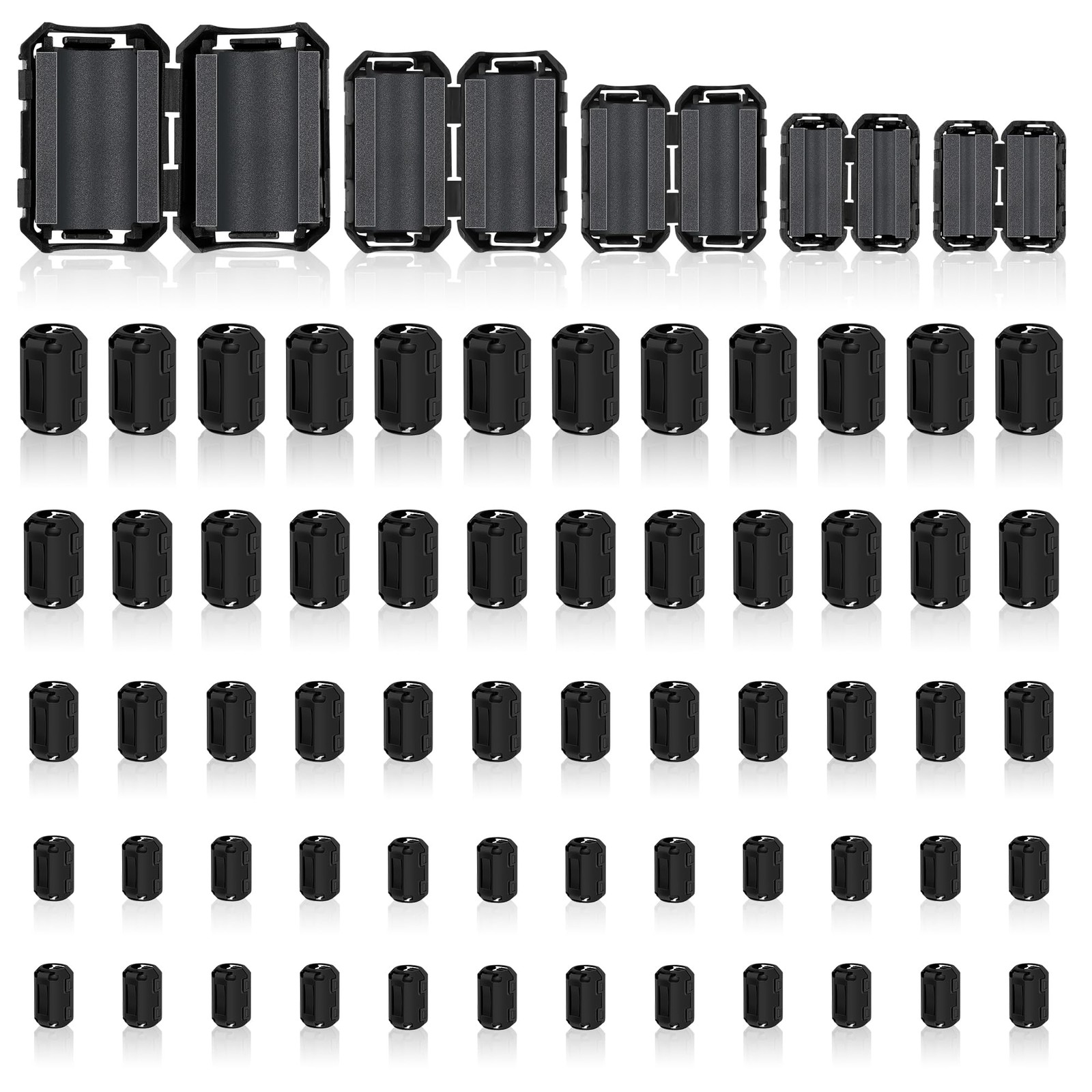 Windspeed 25Pcs Ferrite Chokes Beads Snap on RFI EMI Noise...