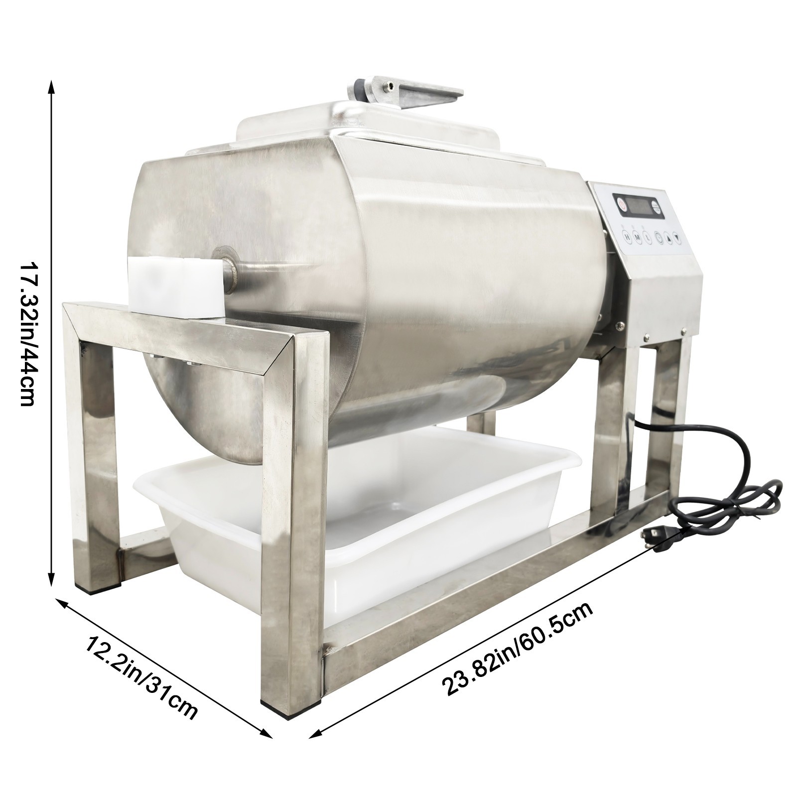 Used 10Kg Circular Meat Vegetable Tumbler Marinator Rotatable Computer Control