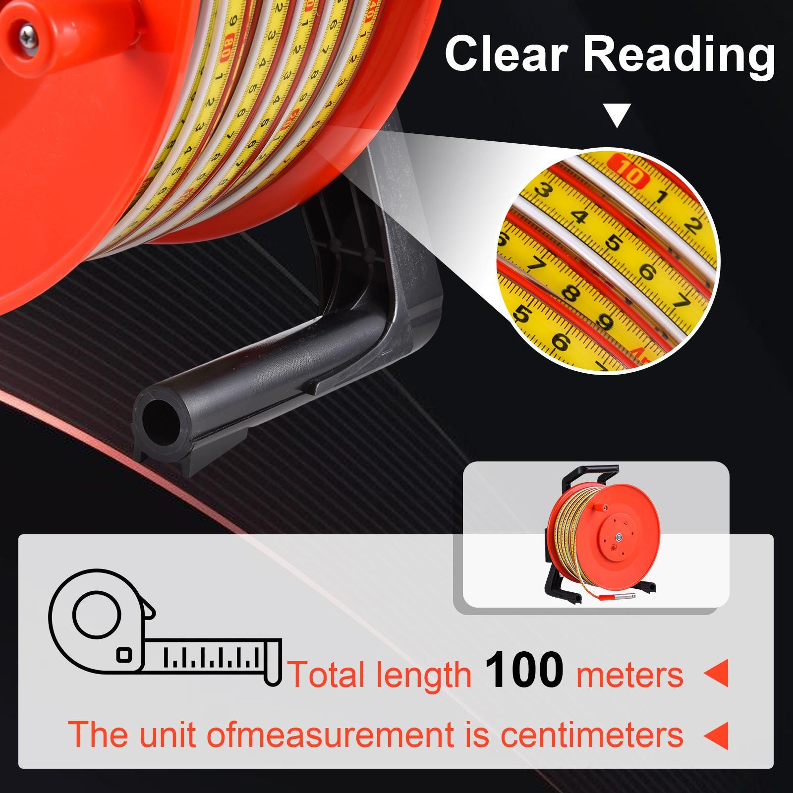 328ft/100m Water Level Meter for Well with 15mm Probe & Steel Tape New