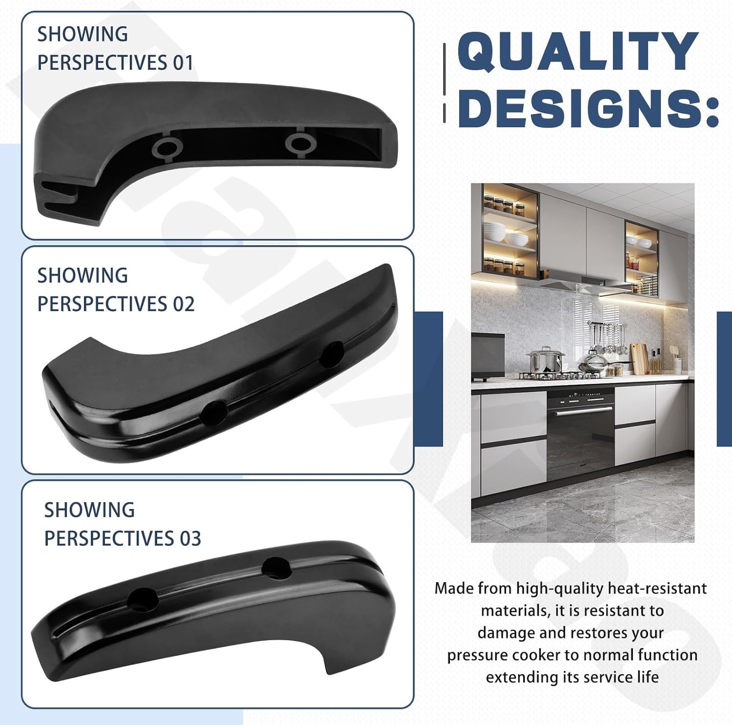 2PK FOR PRESTO 85444 PRESSURE COOKER / CANNER COVER HANDLE PLASTIC W