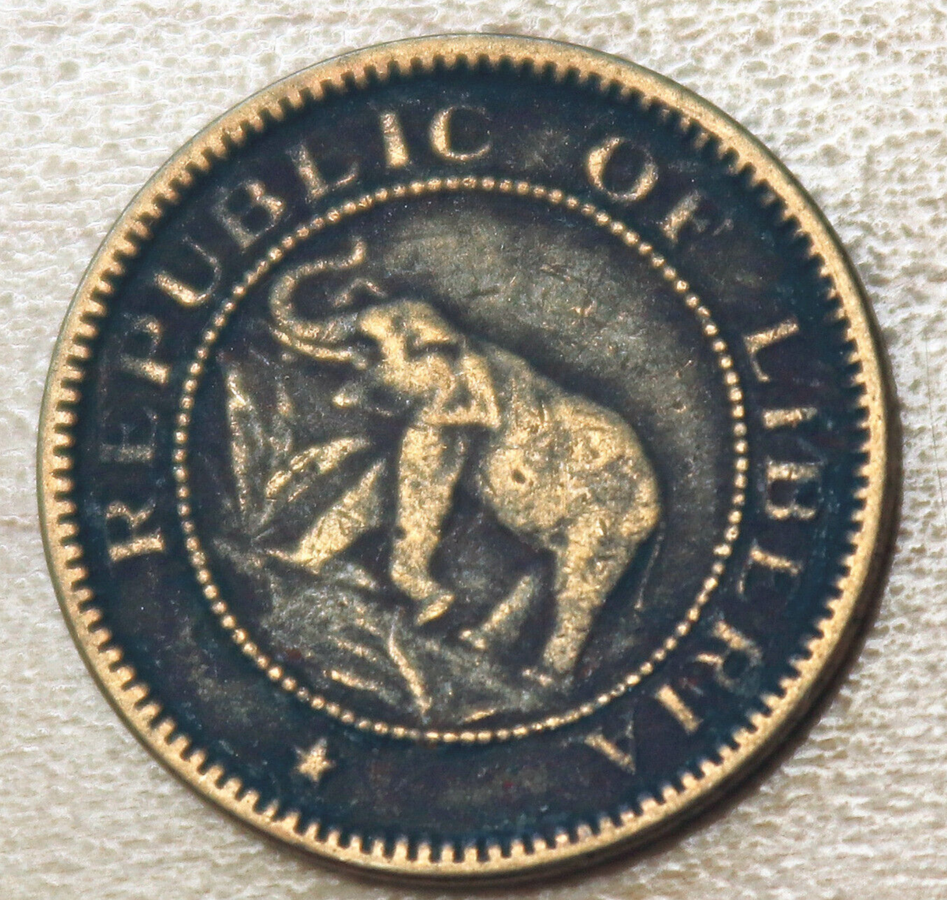 1937 Liberia 1/2 Cent Elephant