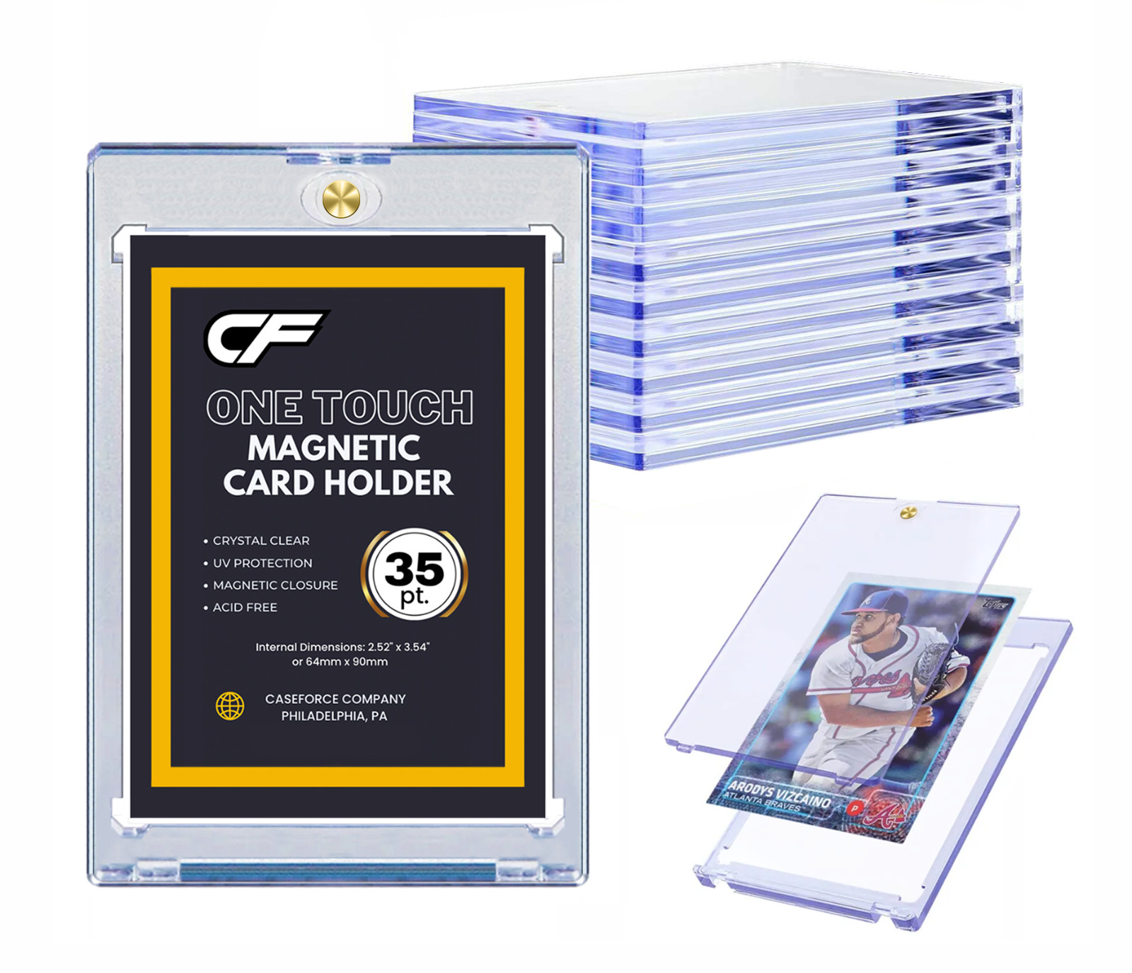 CF Magnetic Card Holder One Touch Case for Trading & Sports Cards All Pt. Sizes