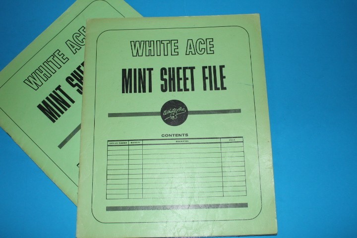 White Ace Mint Sheet File Capacity 14 pgs 1 pocket 12" x 9.75" BlueLakeStamps