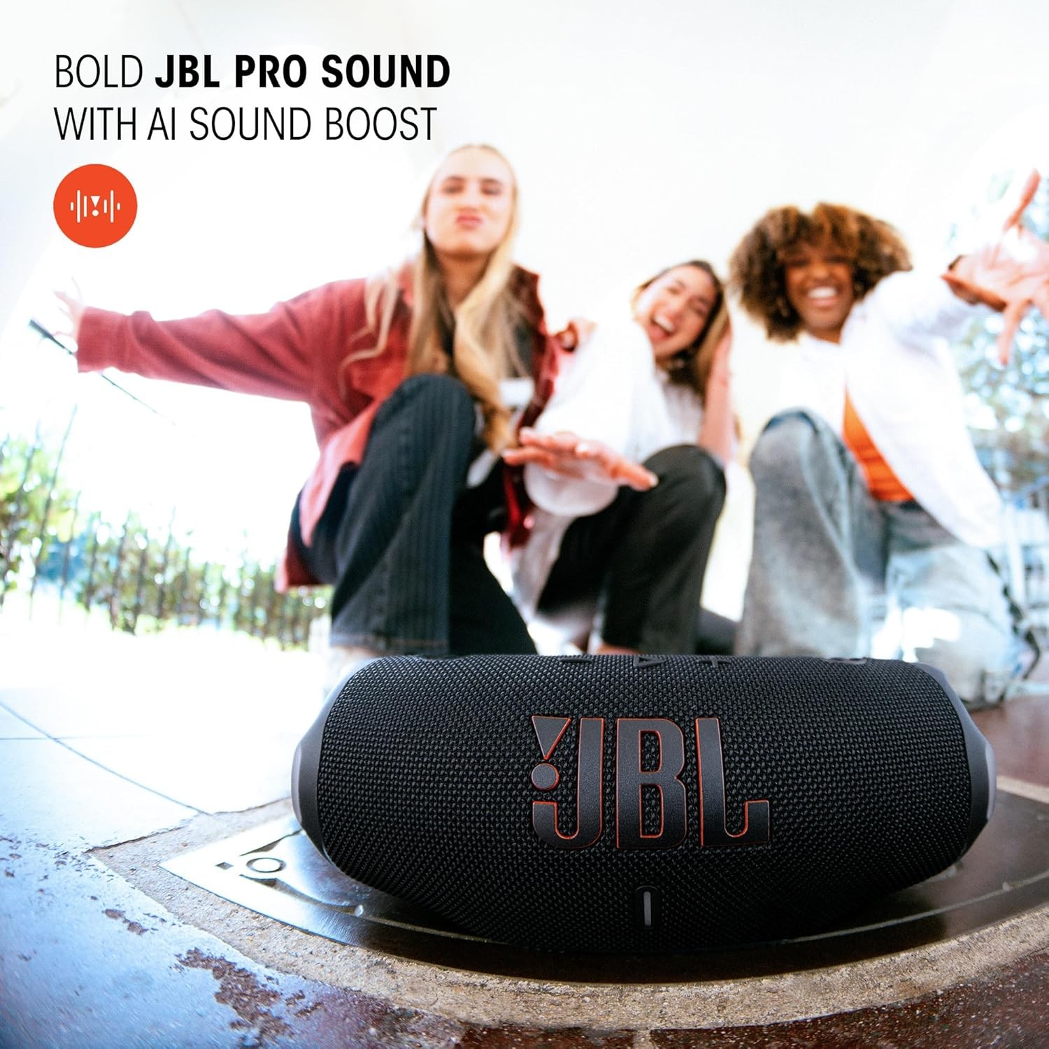 JBL Charge 6 Portable Waterproof Speaker w/Powerbank,Black-Certified Refurbished