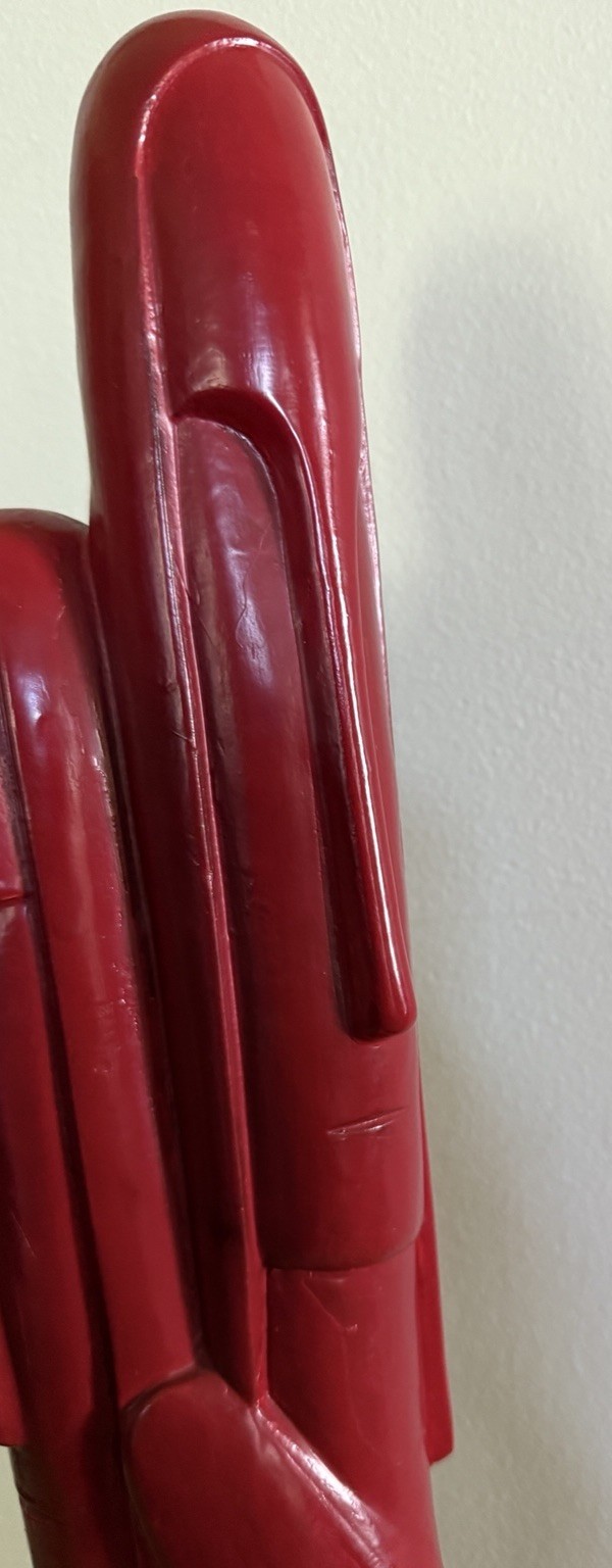 Rare Nikita Karpenko Museum Pieces Inc Abstract Red MCM Double Headed Sculpture