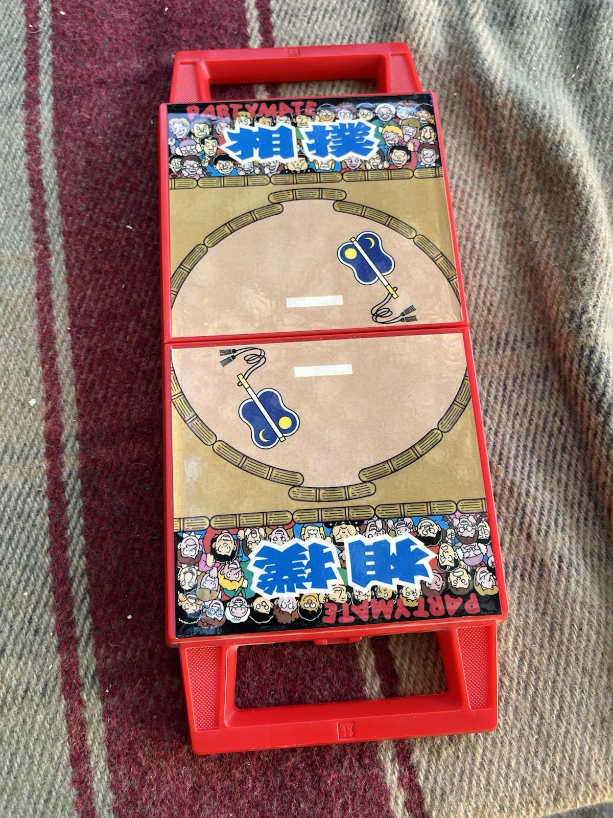 1980 TOMY WIND-UP SUMO WRESTLERS W/ RING & CARRYING CASE