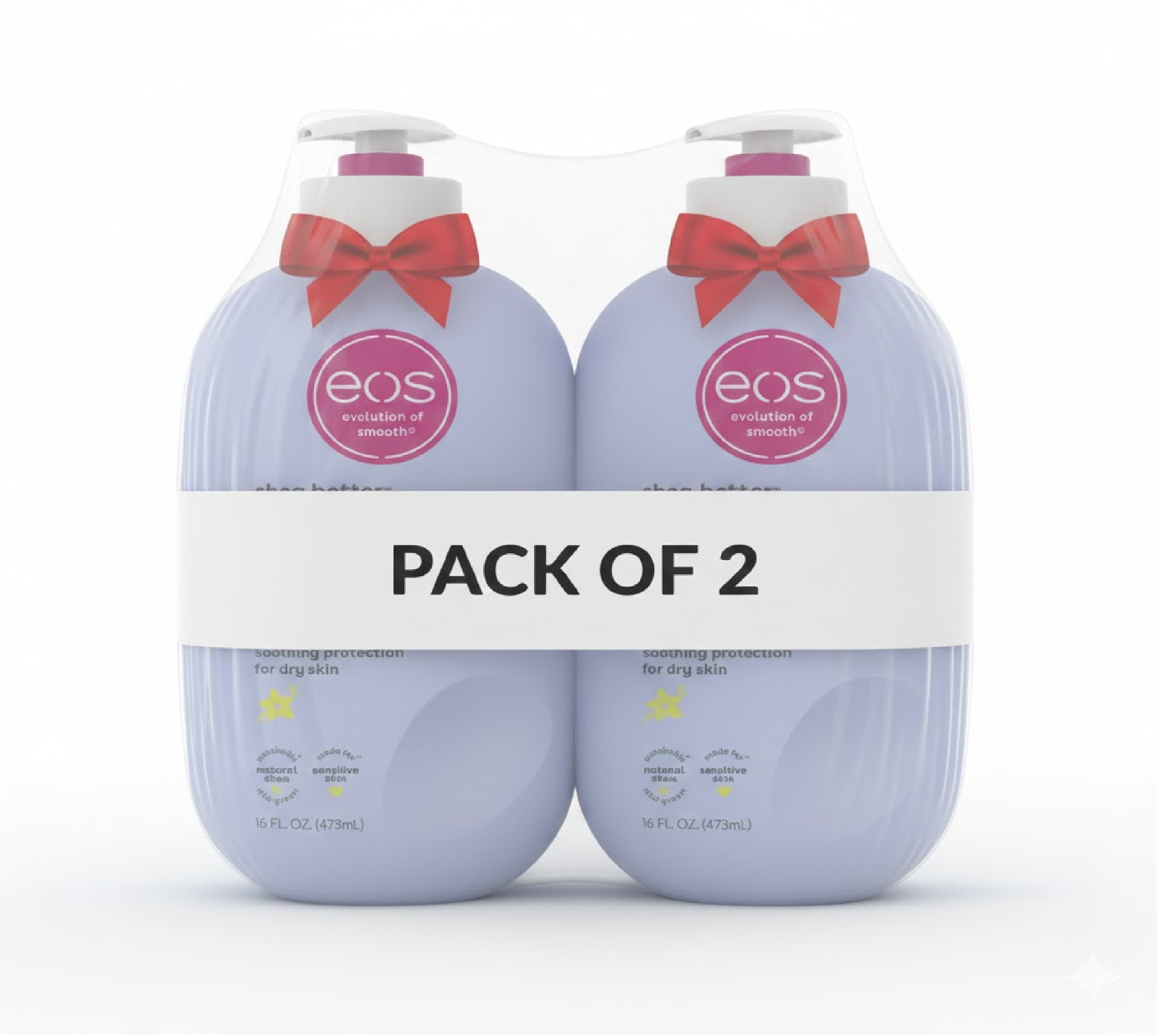 eos Shea Better Body Lotion for Dry Skin, Vanilla Cashmere, 16 fl oz ( 2 PACK )